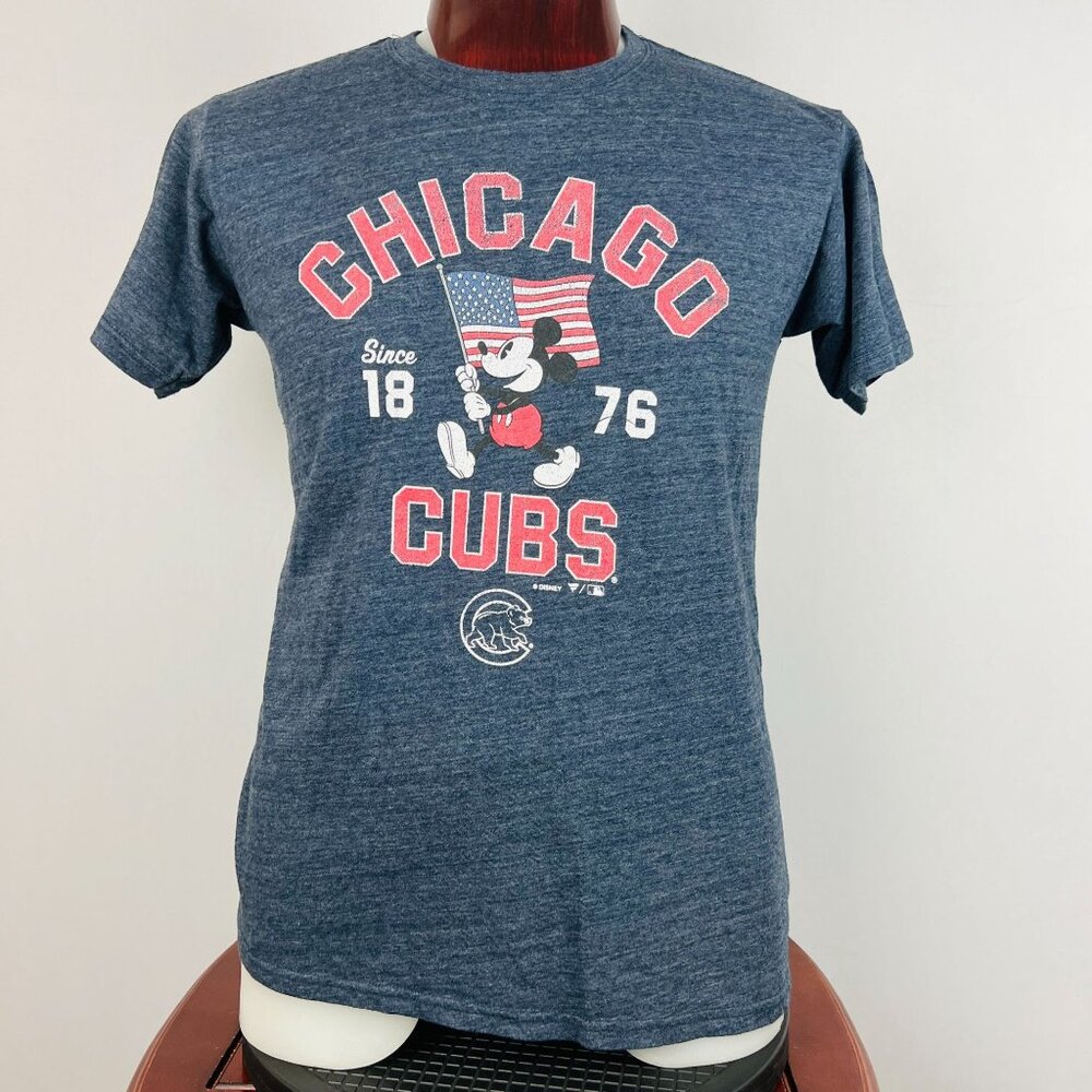 Chicago Cubs Since 1876 Mickey Mouse Baseball Lrg T-Shirt Shirt